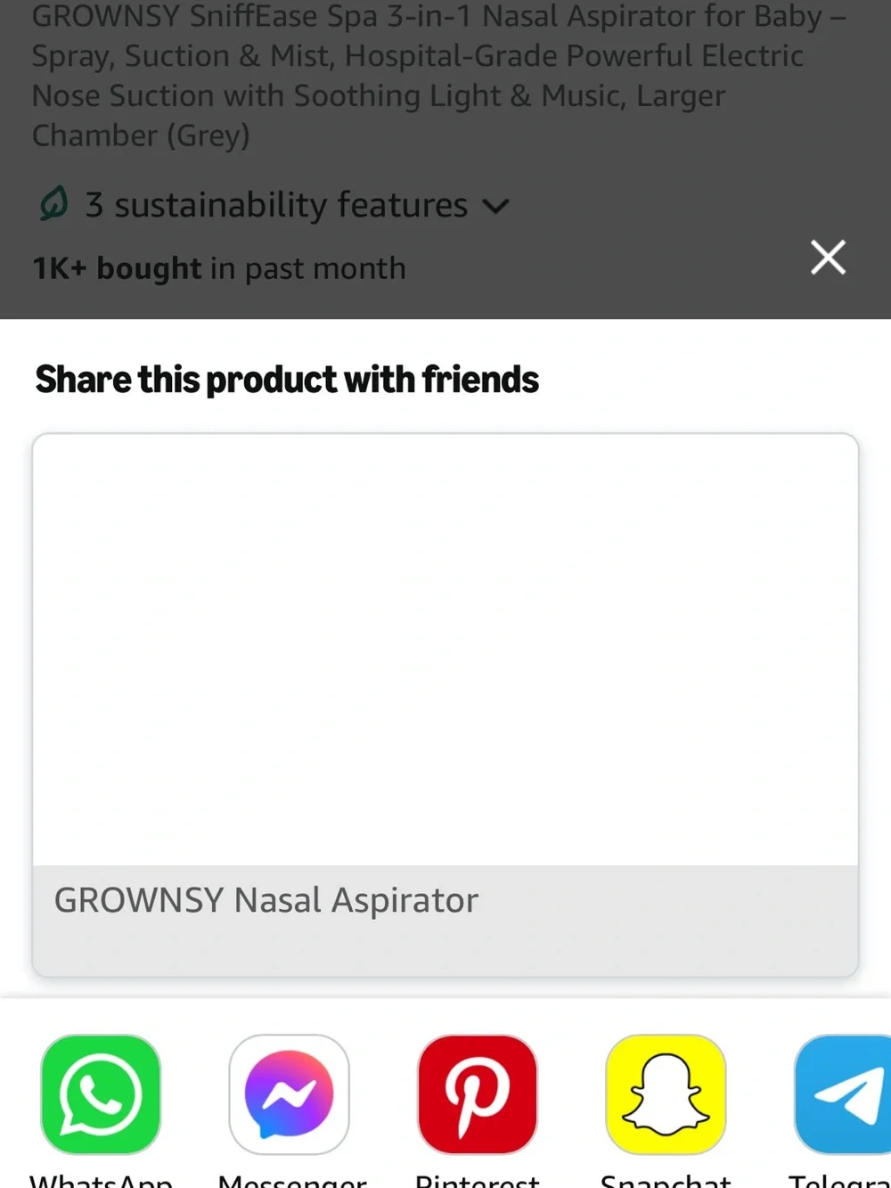 NWT - GROWNSY 3-in-1 Nasal Aspirator for Kids - White